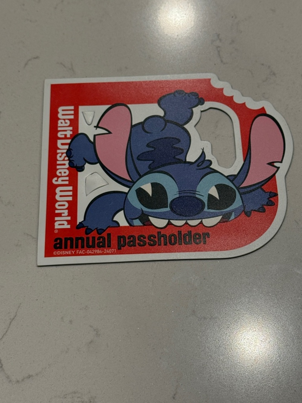 Brand new Disney Annual Passholder Magnet with Stitch
